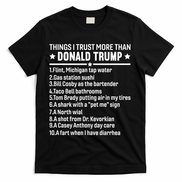 Anti Trump Sarcastic Political Humor Resistance Statement T-Shirt - Black