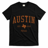 Austin Texas Tx Vintage Athletic Sports Design T-Shirt - Black
