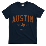 Austin Texas Tx Vintage Athletic Sports Design T-Shirt - Navy