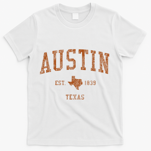 Austin Texas Tx Vintage Athletic Sports Design T-Shirt - White