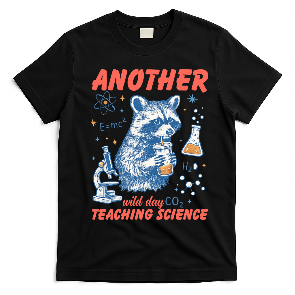 Another Wild Day Teaching Science T-Shirt - Black