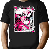 Angel Dust and Fat Nugget Selfie - Hazbin Hotel Essential Black T-Shirt - Black