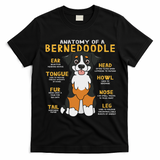 Bernedoodle Anatomy Funny Dog Mom Dad Cute Gift T-Shirt - Black