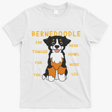 Bernedoodle Anatomy Funny Dog Mom Dad Cute Gift T-Shirt - White