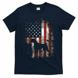 Boxer American Flag USA 4th Of July Dog Gifts T-Shirt - Navy Blue