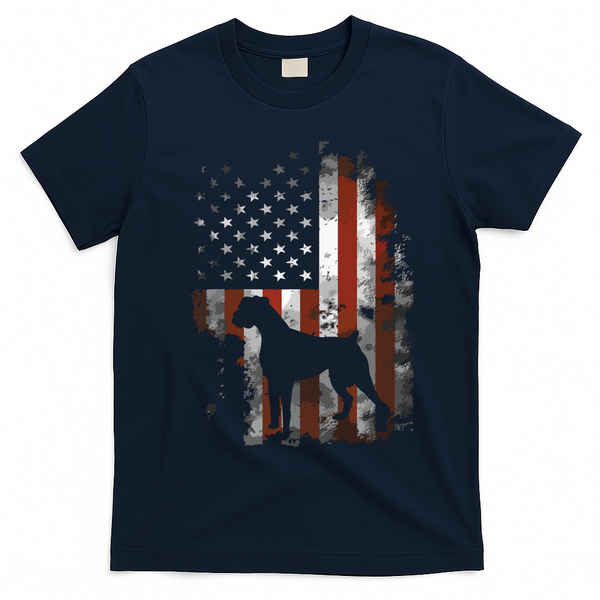 Boxer American Flag USA 4th Of July Dog Gifts T-Shirt - Navy Blue