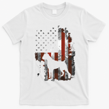 Boxer American Flag USA 4th Of July Dog Gifts T-Shirt - White