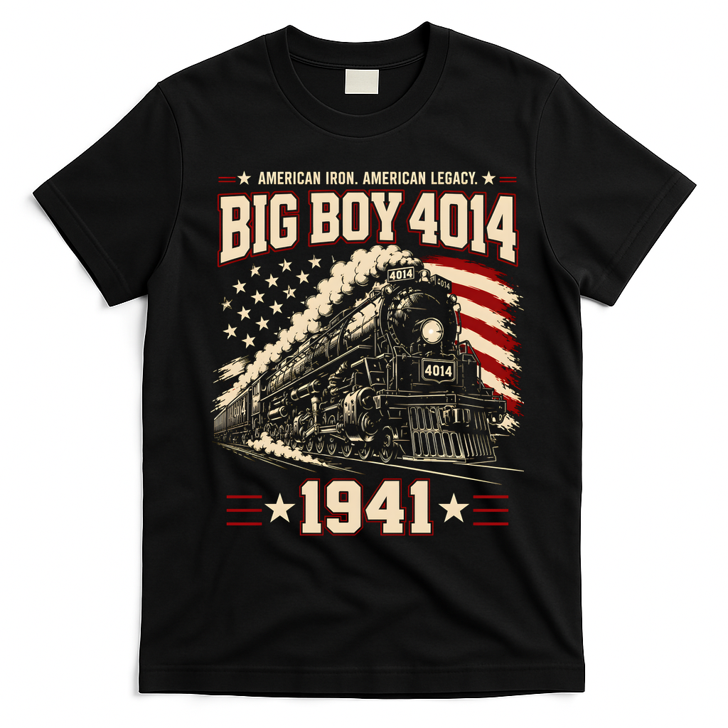 Big Boy 4014 Steam Locomotive American Legacy T-Shirt - Black