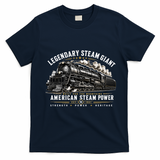 Big Boy 4014 Legendary Steam Train American Locomotive T-Shirt - Navy Blue