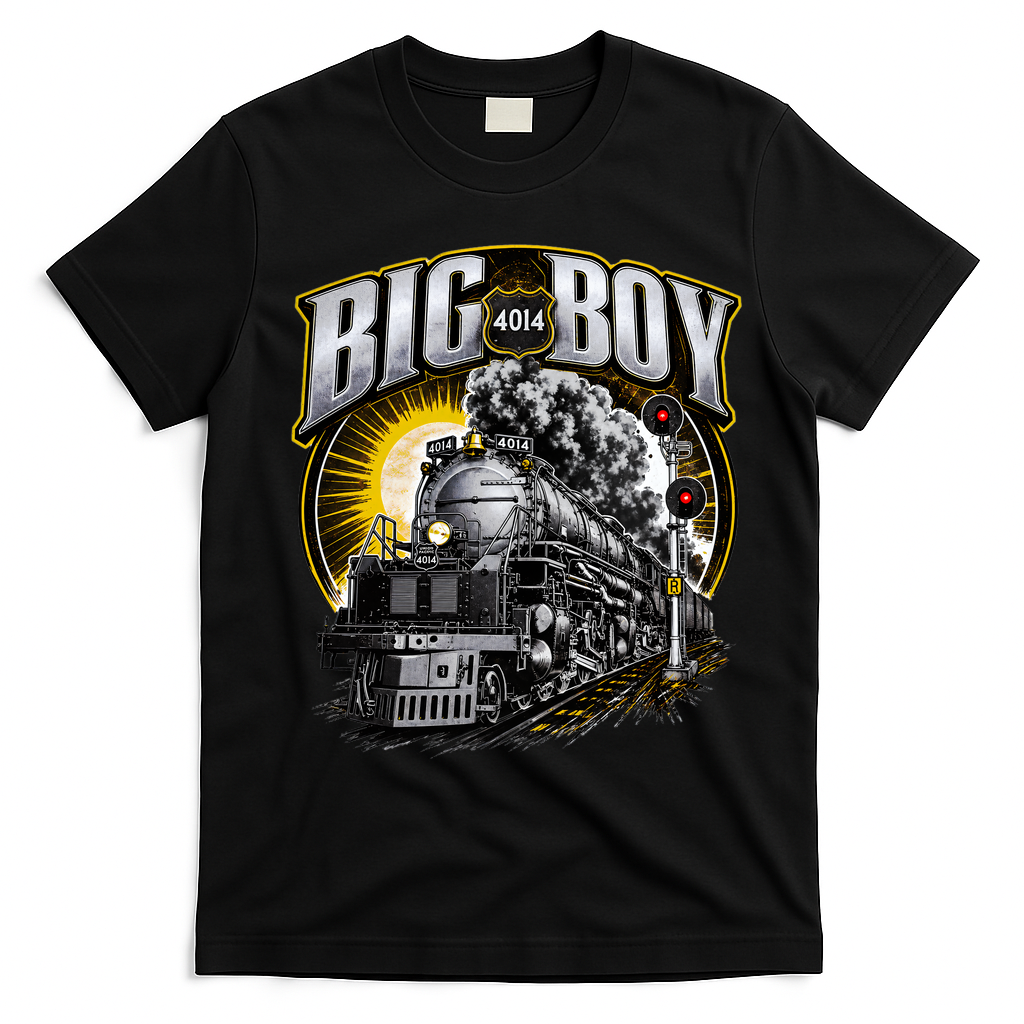 Big Boy 4014 Vintage Steam Engine Locomotive Railroad T-Shirt - Black
