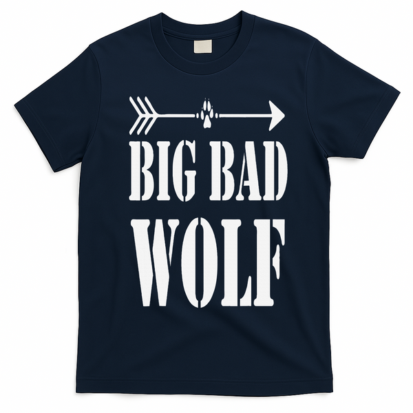 Big Bad and Wolf Funny Wolves Werewolf Cool Dog T-Shirt - Navy Blue