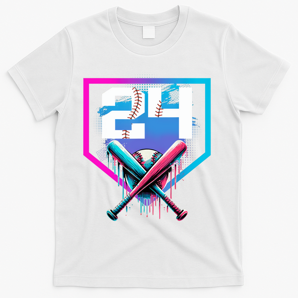 Baseball Birthday Boy Drip 24th Player 24 Years Old Boy  T-Shirt - White