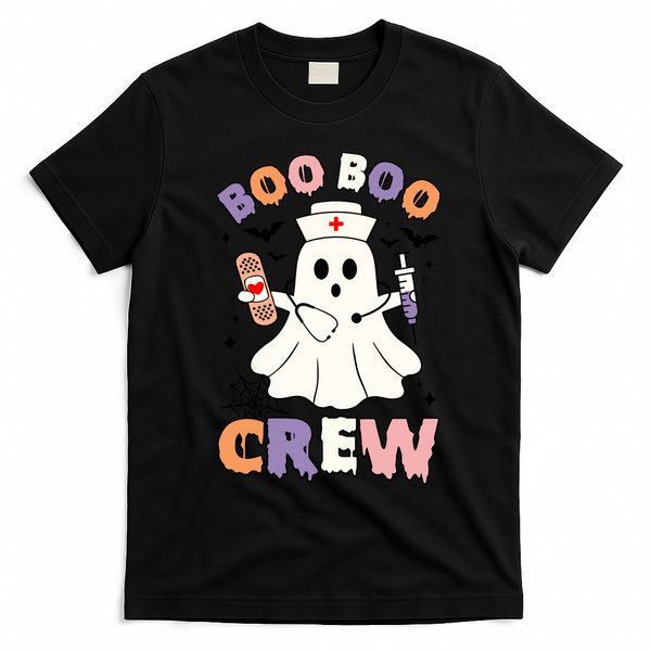 Boo Boo Crew Halloween Nurse T-Shirt - Black