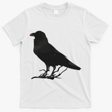 Beautiful Black Crow Raven Bird Silhouette T-Shirt - White