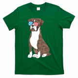 Brindle Boxer Dog Lovers July 4th Patriotic USA Sunglasses T-Shirt - Irish Green