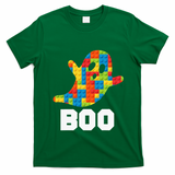 Building Blocks Ghost Boo Master Builder Halloween Costume T-Shirt - Irish Green