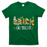 Block Building Halloween Brick Or Treat Master Builder T-Shirt - Irish Green