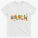 Block Building Halloween Brick Or Treat Master Builder T-Shirt - White