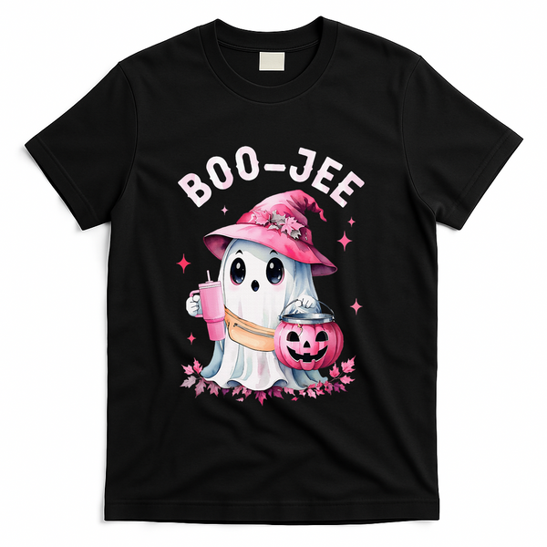 Boujee Boo Jee Spooky Ghost Halloween Pumpkin Costumes T-Shirt - Black