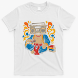 Buddha Boombox Retro Music Vibes T-Shirt - White