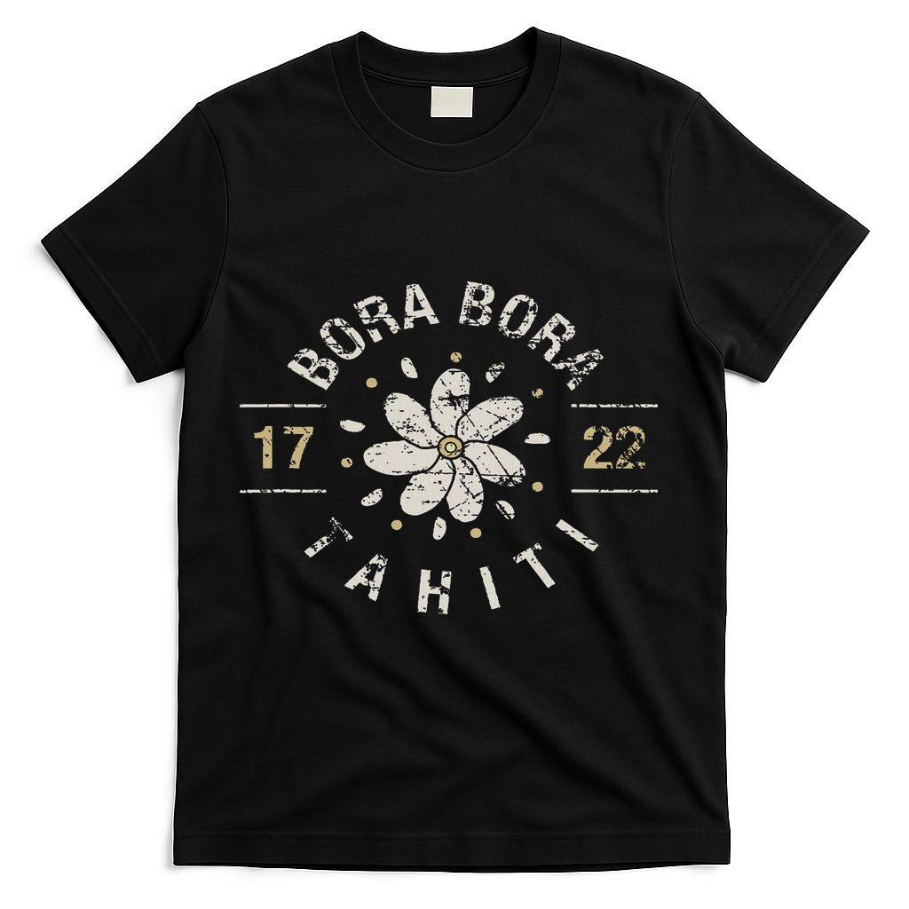 Bora Bora Tahiti Cool Vacation Location Souvenir Gift T-Shirt - Black