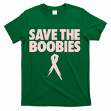 Breast Cancer Awareness Save The Boobies Ribbon Halloween T-Shirt - Green