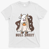 Boo Cow Farm Animals Funny Ghost Halloween Bull Sheet Gift T-Shirt - White