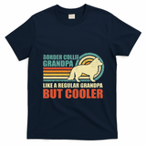 Border Collie Grandpa Vintage Border Collie Dog Fathers Day T-Shirt - Navy Blue