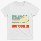 Border Collie Grandpa Vintage Border Collie Dog Fathers Day T-Shirt - White