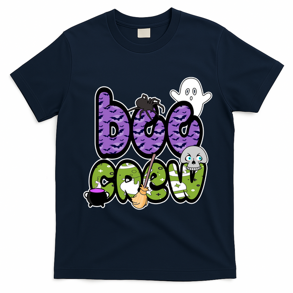 Boo Crew Halloween Spooky Fun T-Shirt - Navy Blue