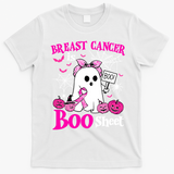 Breast Cancer Is Boo Sheet Halloween Breast Cancer Awareness T-Shirt - White