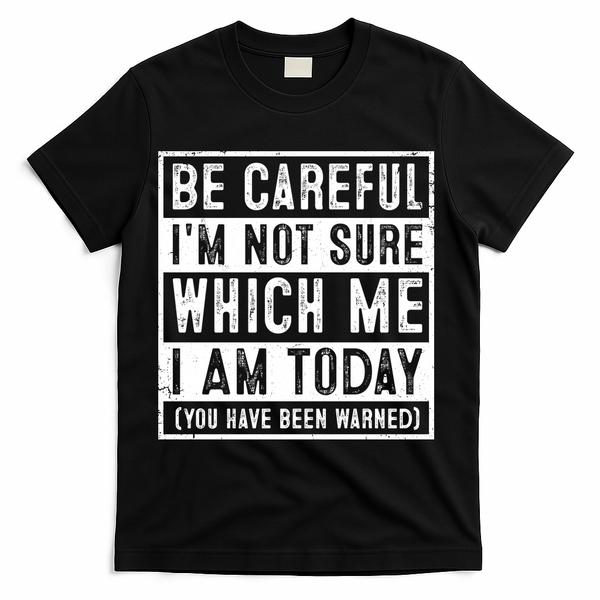 Be Careful I'm Not Sure Which Me I Am Today You Have Been Warned T-Shirt - Black