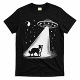 Border Collie Mom Dad Dog Funny Alien Ufo T-Shirt - Black