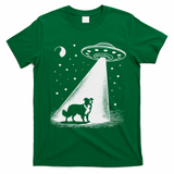 Border Collie Mom Dad Dog Funny Alien Ufo T-Shirt - Irish Green