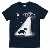 Border Collie Mom Dad Dog Funny Alien Ufo T-Shirt - Navy Blue