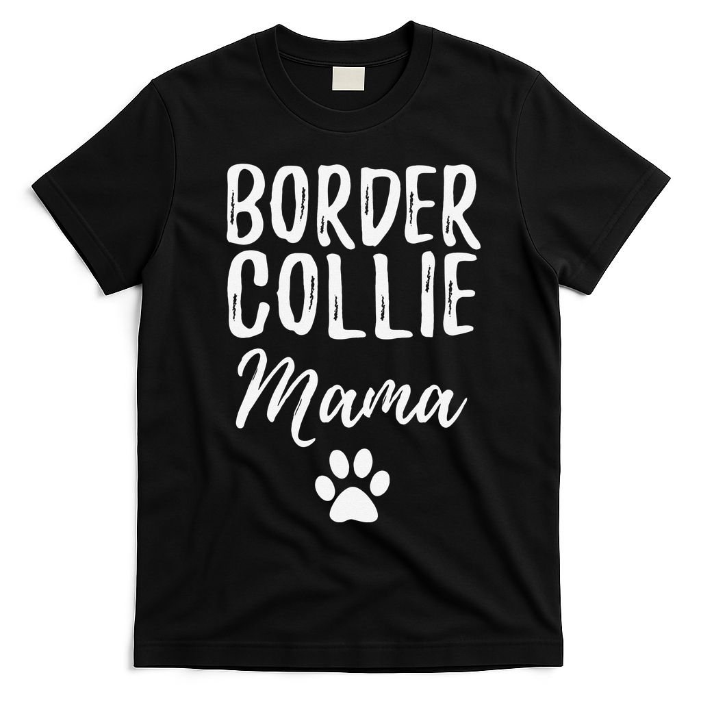 Border Collie Mama Funny Dog Lover Dog Mom Gift T-Shirt - Black