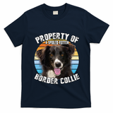 Border Collie Property Of Cute Dog T-Shirt - Navy Blue
