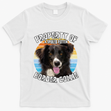 Border Collie Property Of Cute Dog T-Shirt - White