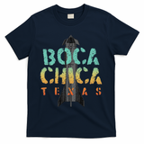 Boca Chica Texas Starship Cool Retro T-Shirt - Navy