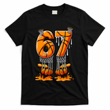 Basketball Drip 67 Six Seven Funny 6-7 Gen Alpha Meme T-Shirt - Black