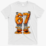 Basketball Drip 67 Six Seven Funny 6-7 Gen Alpha Meme T-Shirt - White