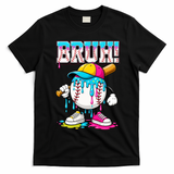 Baseball Drip Bruh Ice Cream Meme For Son Grandson  T-Shirt - Black