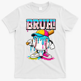 Baseball Drip Bruh Ice Cream Meme For Son Grandson  T-Shirt - White