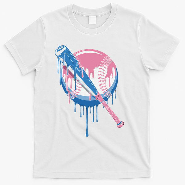 Baseball Drip Bat softball and Baseball sport Player Gift T-Shirt - White