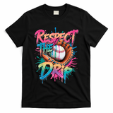Baseball Drip Boy Ice Cream Drip Respect The Drip  T-Shirt - Black