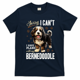 Bernedoodle Dog Breed Pet Sorry, I Can? I Have Plans T-Shirt - Navy Blue
