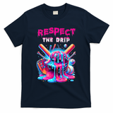 Baseball Drip B.oys Ice Cream Drip Yout.h Respect The Drip T-Shirt - Navy