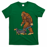 Bigfoot Dachshund Dog Walk Funny Sasquatch Lovers T-Shirt - Irish Green