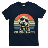 Best Doodle Dad Ever Funny Goldendoodle Dad Vintage Funny Gift Cool Gift T-Shirt - Navy Blue