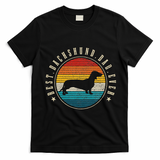 Best Dachshund Dad Ever Vintage Funny Doxie Wiener Dog Owner T-Shirt - Black